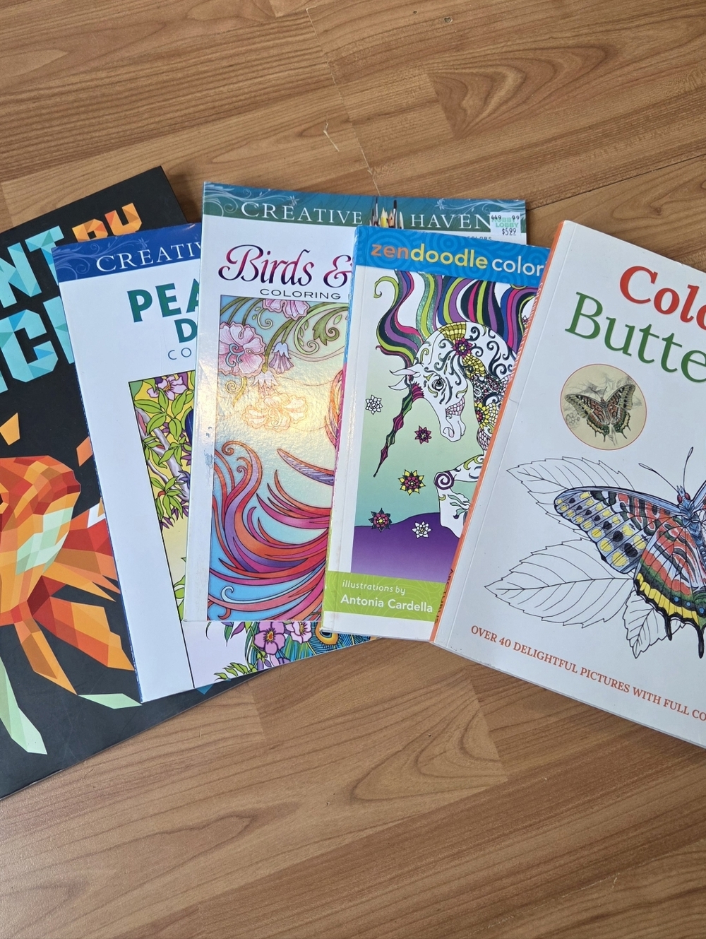 Adult Coloring/ Sticker Books Lot Of 5